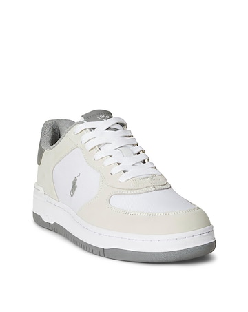Polo Ralph Lauren Masters Court Leather Trainer - White/Grey