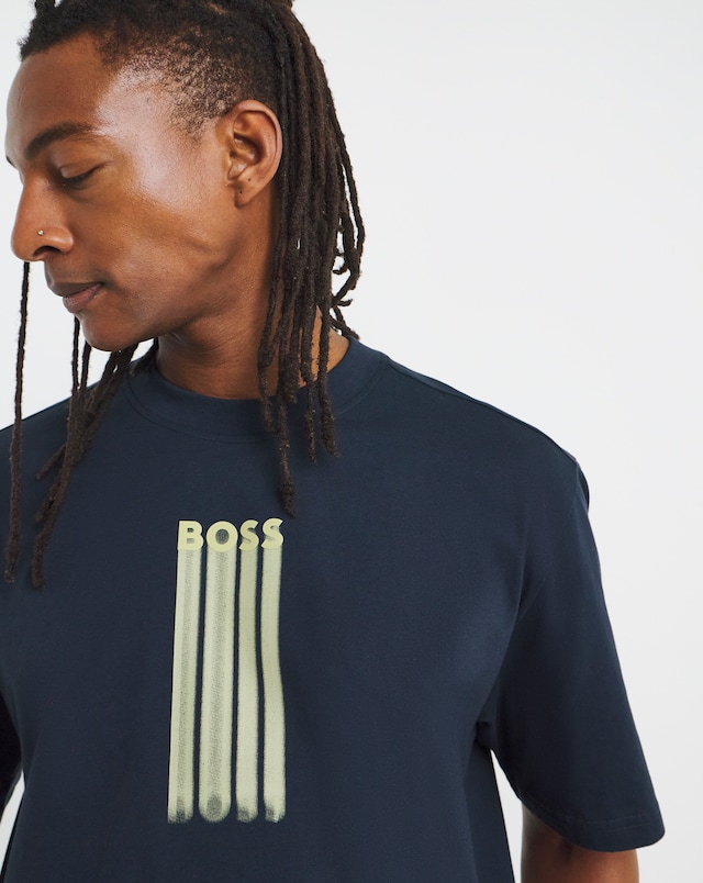 BOSS Short Sleeve Graphic Logo T-Shirt - Navy