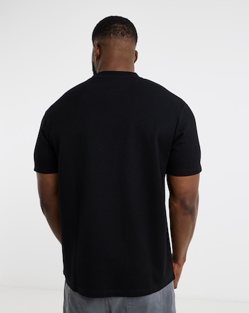 Jack & Jones Austin Waffle T-Shirt - Black