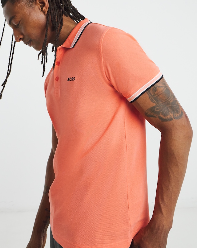 BOSS Short Sleeve Classic Paddy Pique Polo - Coral