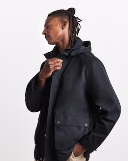 Barbour Re-Engineered Hooded Wading Spey Showerproof Jacket - Black