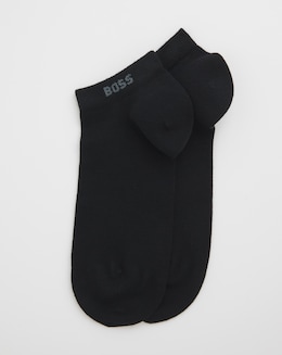 BOSS  3 Pack Bamboo Logo Trainer Sock - Black
