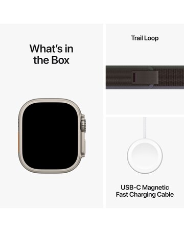 Apple Watch Ultra 2 Cellular 49mm Titanium Case with Blue/Black Trail Loop - S/M