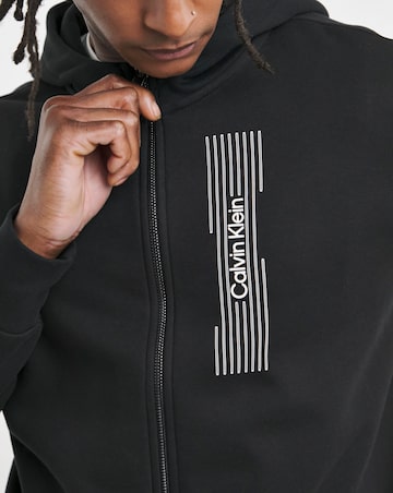 Calvin Klein Black Horizontal Logo Full Zip Hoodie