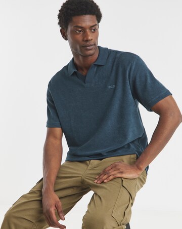 BOSS Short Sleeve Towelling Polo - Dark Blue