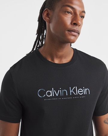 Calvin Klein Satin Bonded Logo T-Shirt - Black