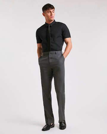 Black Short Sleeve Formal Shirt Long