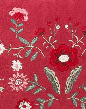 Clara Velvet Boudoir Cushion with Floral Embroidery