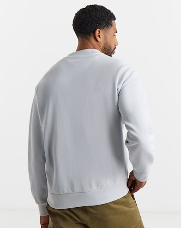 BOSS Waffle Logo Crew Neck Sweatshirt - Light Grey