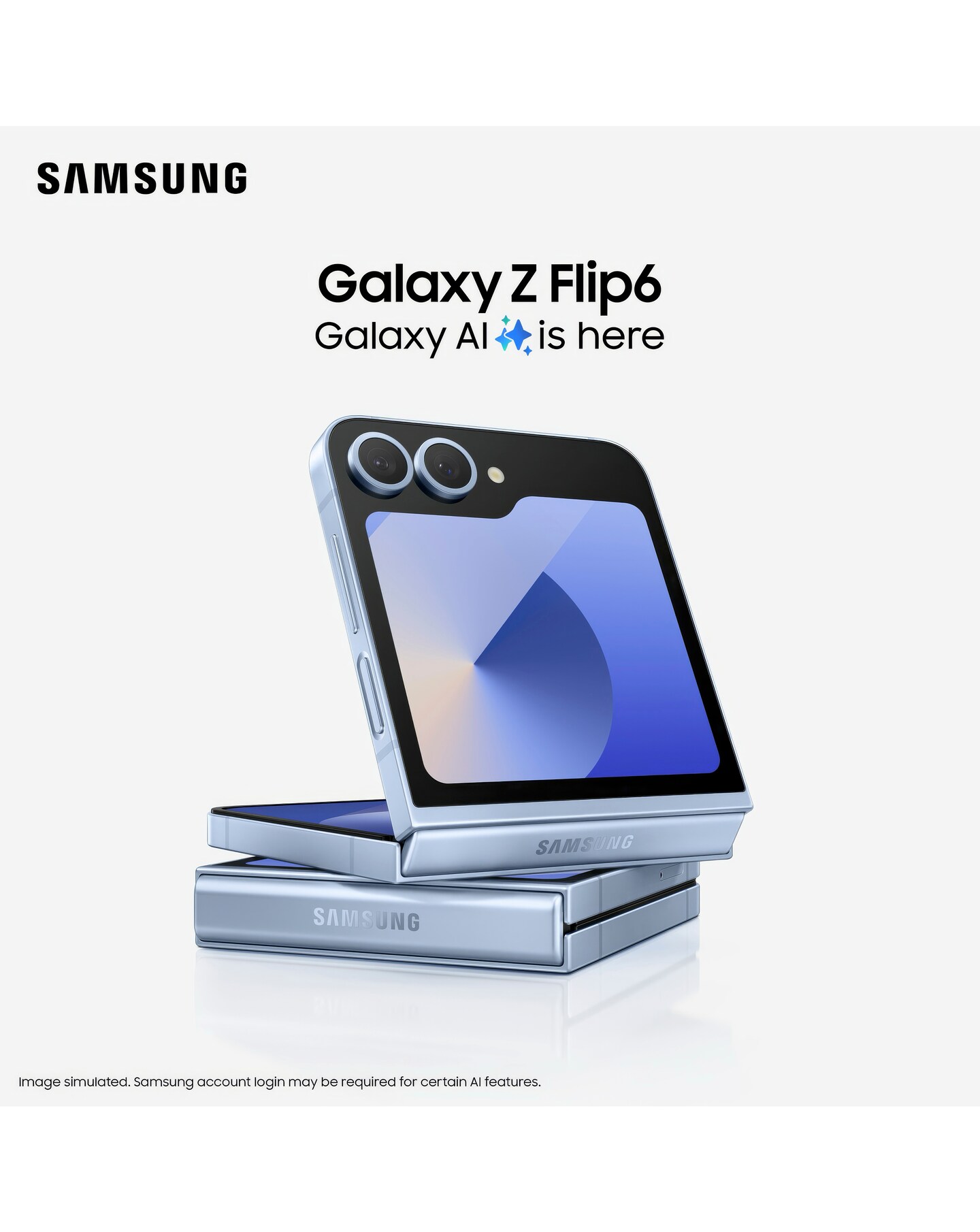Samsung Galaxy Z Flip6 256GB 5G - Silver Shadow - Galaxy AI Samsung Galaxy Z Flip6 256GB 5G - Silver Shadow - Galaxy AI