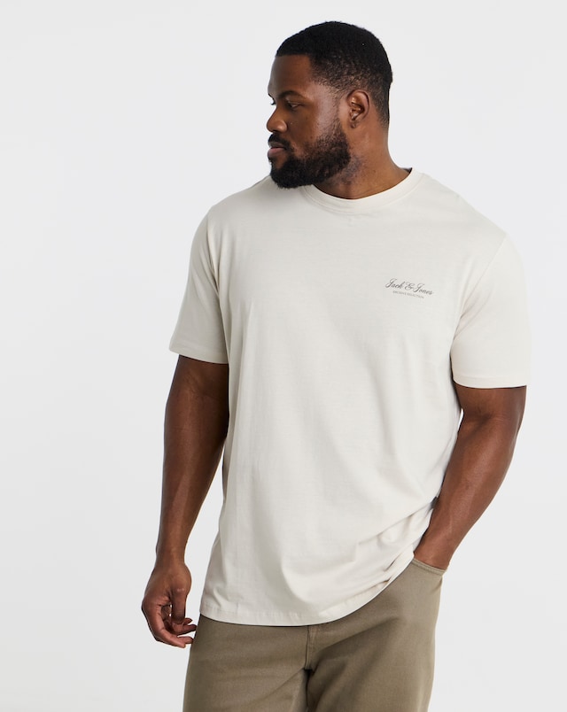 JACK & JONES Archive Logo T-Shirt - Cream