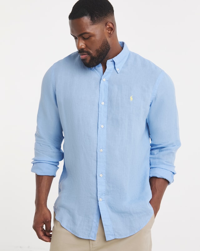 Polo Ralph Lauren Long Sleeve Linen Shirt - Blue