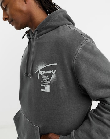 Tommy Jeans Neon Washed Signature Hoodie - Black