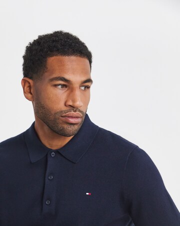 Tommy Hilfiger Cotton Cashmere Long Sleeve Polo - Navy
