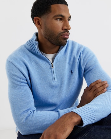 Polo Ralph Lauren 1/2 Zip Knit Jumper - Soft Royal
