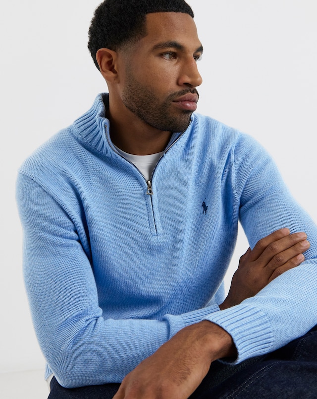 Polo Ralph Lauren 1/2 Zip Knit Jumper - Soft Royal