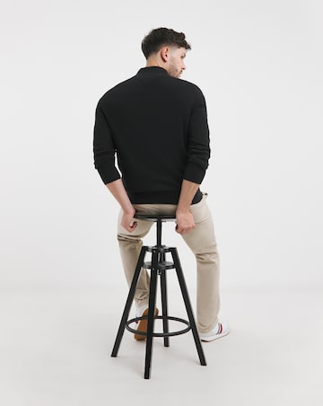 Tommy Hilfiger Cotton Cashmere Quarter Zip Jumper Black