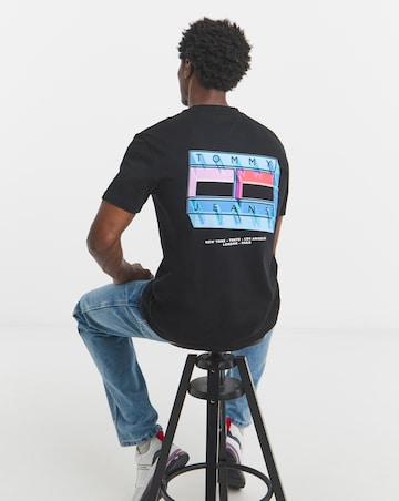 Tommy Jeans Short Sleeve DNA Flag T-Shirt - Black