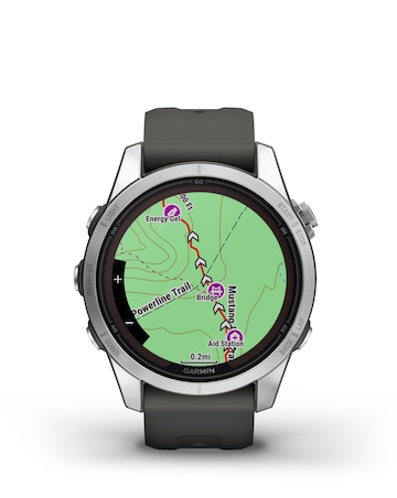 Garmin Fenix 7S Pro Solar Edition 42mm Smart Watch - Silver with Graphite Band