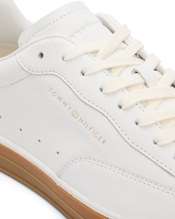 Tommy Hilfiger Lo Lux Leather Trainer - Ecru