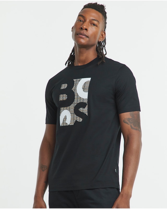 BOSS  Short Sleeve Graphic Logo T-Shirt - Black