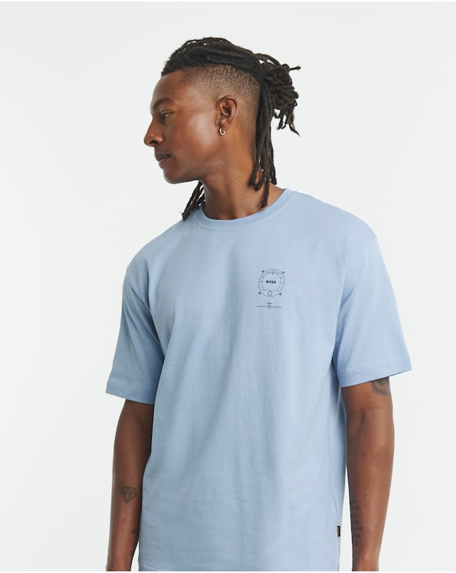 BOSS  Short Sleeve Relaxed Fit Graphic T-Shirt - Blue