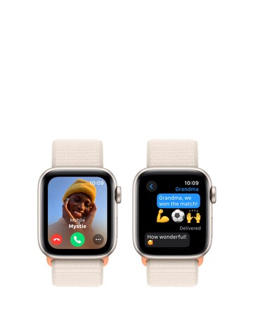 Apple Watch SE GPS 40mm Starlight Aluminium Case with Starlight Sport Loop
