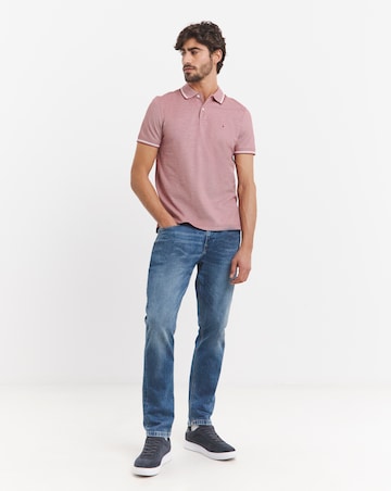 Tommy Hilfiger Short Sleeve Oxford Two Tone Polo - Red