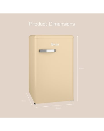 Swan SR11035CNE Retro Under Counter Fridge 90L - Cream