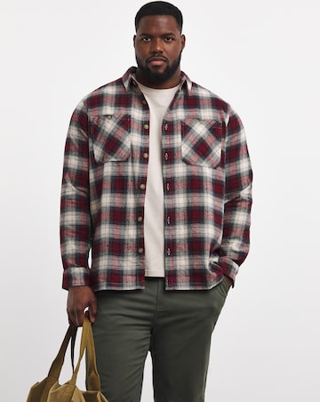Long Sleeve Double Pocket Check Overshirt