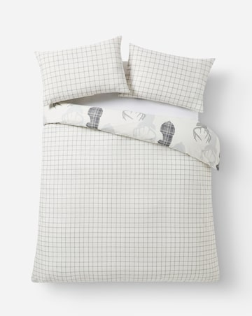 Hirsch Stags Reversible Grey Duvet Cover Set
