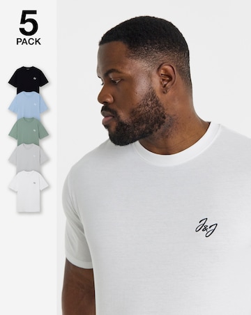 Jack & Jones Joseph 5 Pack Crew Neck T-Shirt