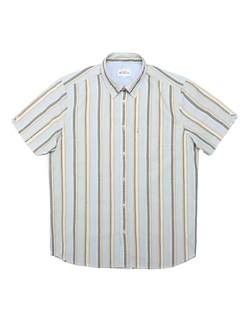 Ben Sherman Oxford Block Stripe Short Sleeve Shirt