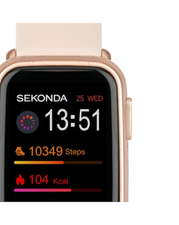 Sekonda Track Smart Watch - Rose Gold Plastic Case & Pink Silicone Strap