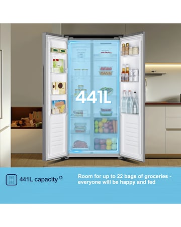 Fridgemaster MS83430ES 80cm American Fridge Freezer - Silver