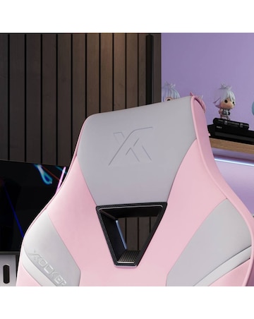 X Rocker Tempest Ergonomic PC Office Gaming Chair - Grey / Pink
