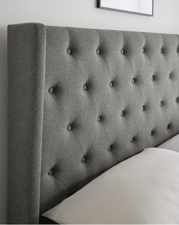 Allegra Winged Fabric Ottoman Bed with 3 Layer Memory Foam Hybrid Mattress