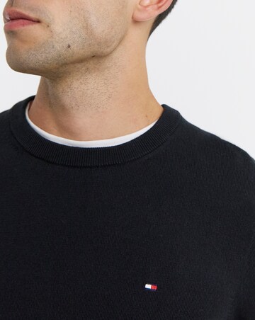 Tommy Hilfiger Cotton Cashmere Crew Neck Jumper - Black