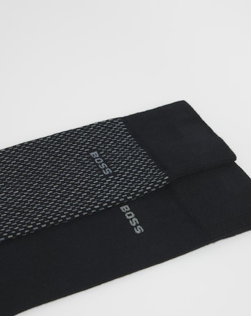 BOSS 2 Pack Mini Print Sock - Black