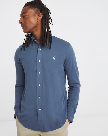 Polo Ralph Lauren Long Sleeve Stretch Mesh Shirt - Royal Blue