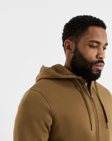 Full Zip Hoodie Long - Beige