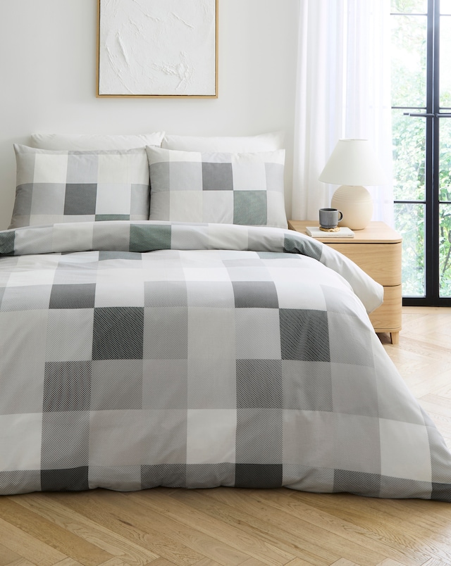 Darcy Check Cotton Blend Duvet Set