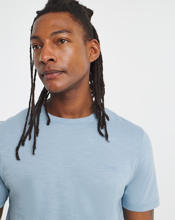 BOSS Short Sleeve Cotton Slub T-Shirt - Light Blue