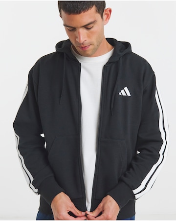 adidas 3 Stripes Full Zip Fleece Hoodie