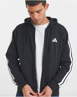 adidas 3 Stripes Full Zip Fleece Hoodie