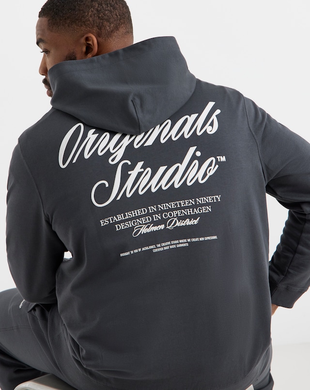 Jack & Jones Norrebro Back Graphic Hoodie - Grey