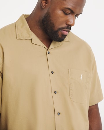 Polo Ralph Lauren Short Sleeve Garment Dyed Oxford Shirt - Tan