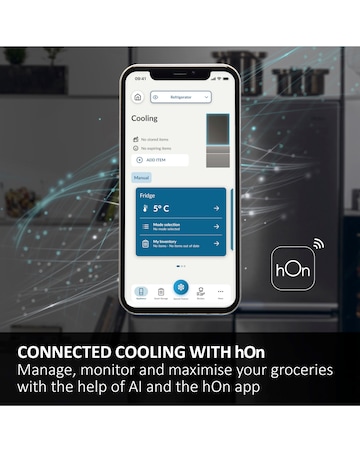 Haier Series 3 HTW3618ENPB Wifi Connect 185cm 60/40 Fridge Freezer - Slate Black