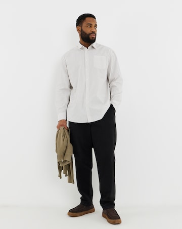 Jack & Jones Cole Poplin Stripe Long Sleeve Shirt - Cream