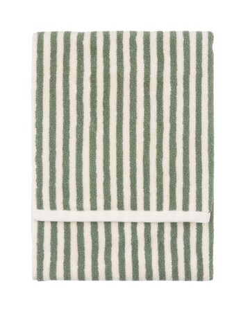 Yard Hebden Stripe Cotton Towel - Forest
